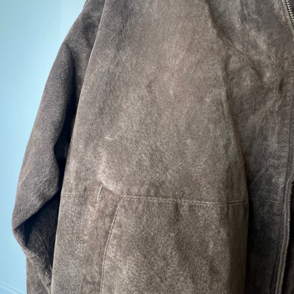 Vintage Cambridge Classics Brown Suede‎ Bomber Jacket XL - Picture 4 of 7